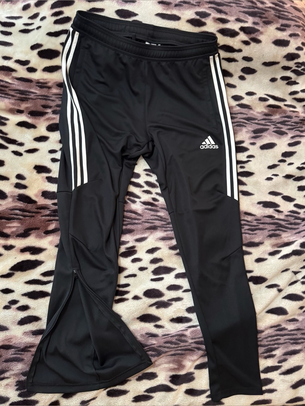 Adidas Tiro Black Joggers with White Three-Stripes